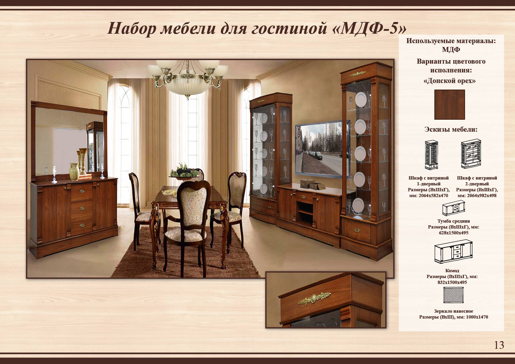 Набор мебели в гостиную МДФ 5 Тамбовской фабрики